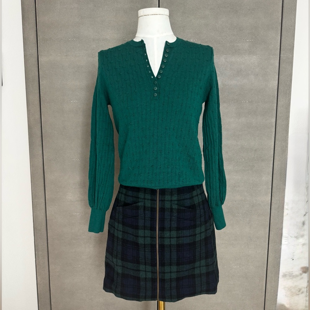 Sezane Zoe Emerald Green Merino Sweater XS - Picture 5 of 6